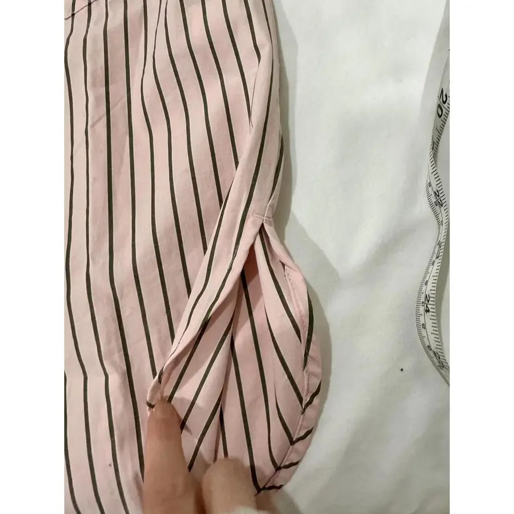 NWT Banana Republic Pink Mini Stripe Classic Poplin Button Up Shirt- Size Small - Picture 6 of 9